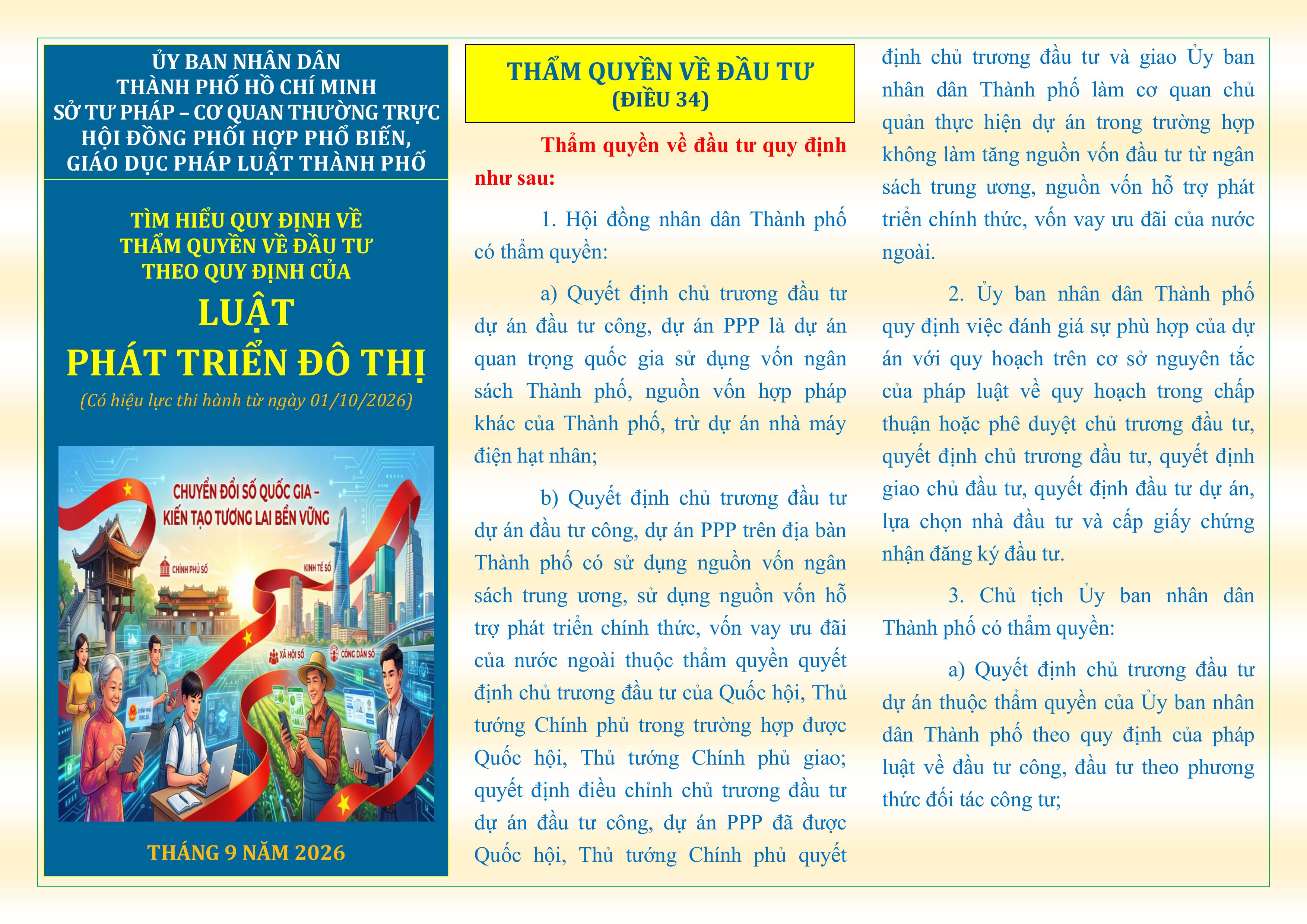 TÌM HIỂU QUY ĐỊNH VỀ THẨM QUYỀN VỀ ĐẦU TƯ THEO QUY ĐỊNH CỦA LUẬT PHÁT TRIỂN ĐÔ THỊ