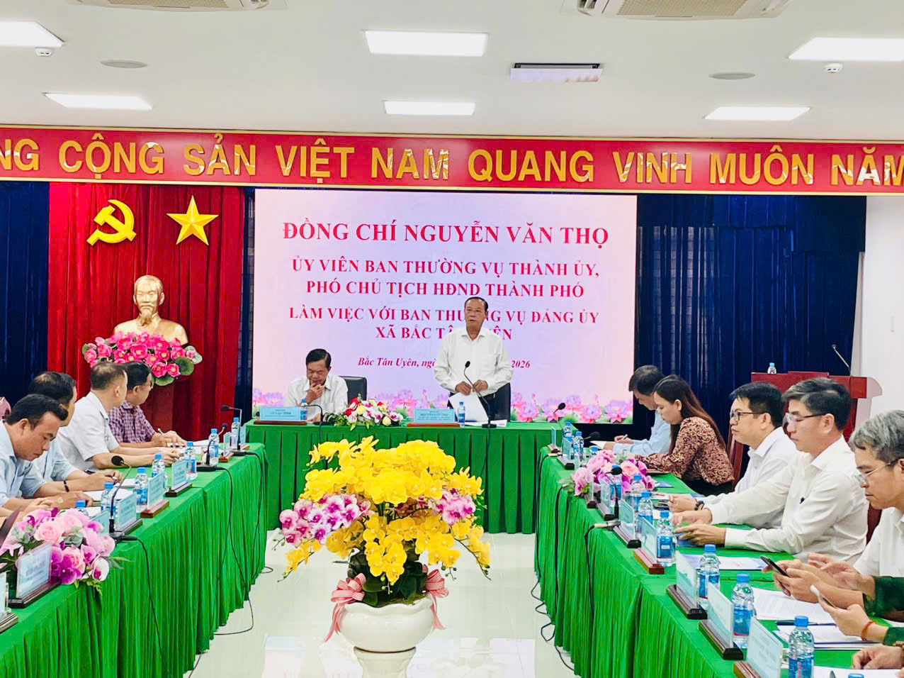 Phó Chủ tịch Thường trực HĐND Thành phố làm việc với Ban Thường vụ Đảng ủy xã Bắc Tân Uyên về vận hành chính quyền địa phương