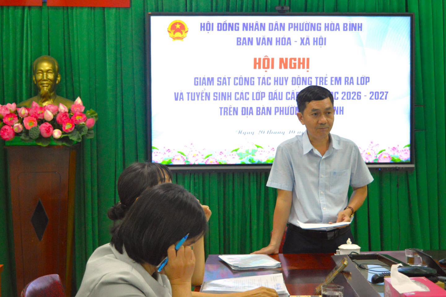 BAN VĂN HÓA XÃ HỘI GIÁM SÁT CÔNG TÁC HUY ĐỘNG TRẺ EM RA LỚP VÀ TUYỂN SINH ĐẦU CẤP NĂM HỌC 2026–2027 TRÊN ĐỊA BÀN PHƯỜNG
