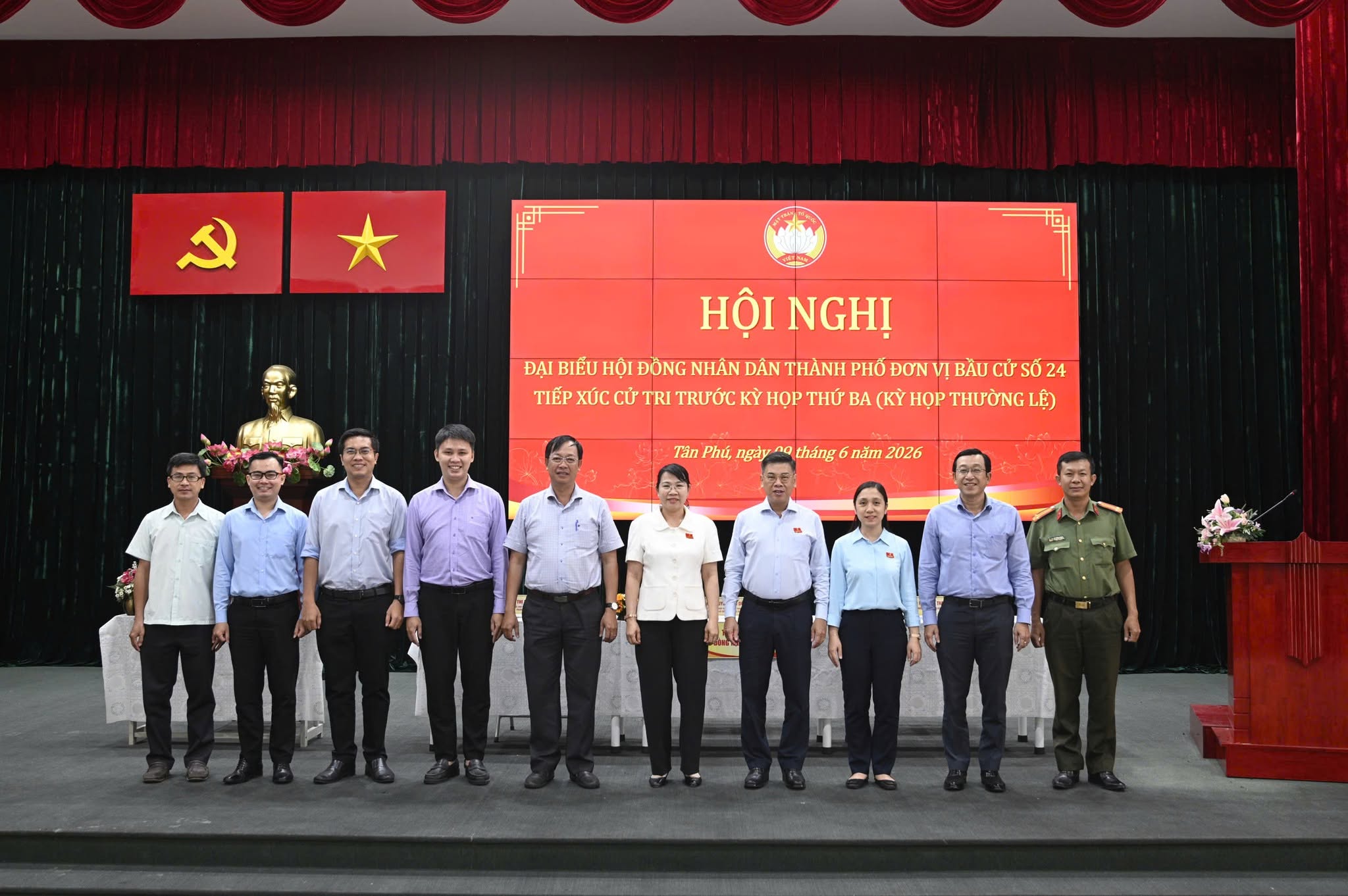 PHƯỜNG TÂN PHÚ TỔ CHỨC HỘI NGHỊ ĐẠI BIỂU HỘI ĐỒNG NHÂN DÂN THÀNH PHỐ ĐƠN VỊ BẦU CỬ SỐ 24 TIẾP XÚC CỬ TRI TRƯỚC KỲ HỌP THỨ BA (KỲ HỌP THƯỜNG LỆ)