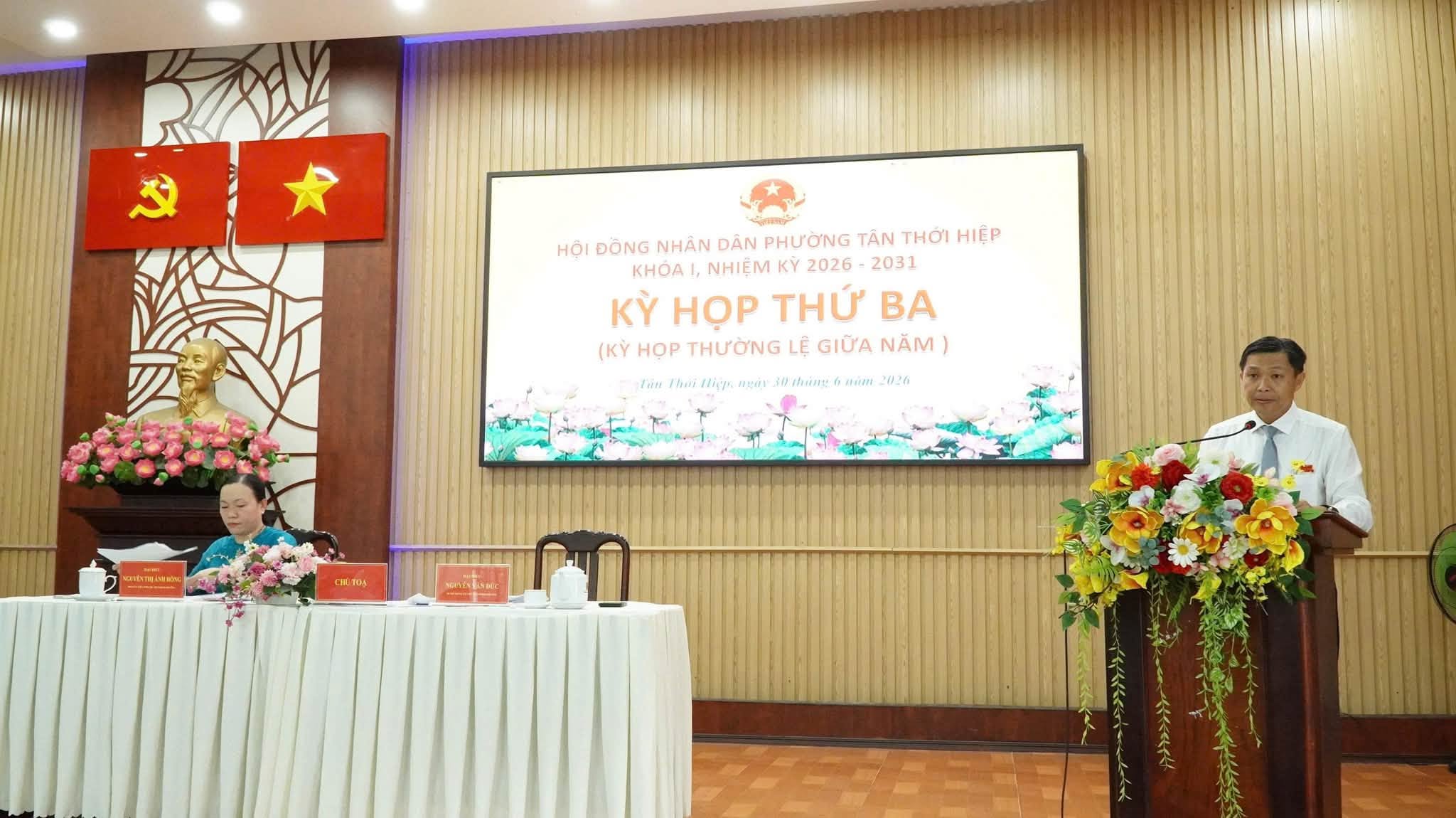 HĐND PHƯỜNG TÂN THỚI HIỆP TỔ CHỨC KỲ HỌP THỨ 3, KỲ HỌP THƯỜNG LỆ GIỮA NĂM 2026