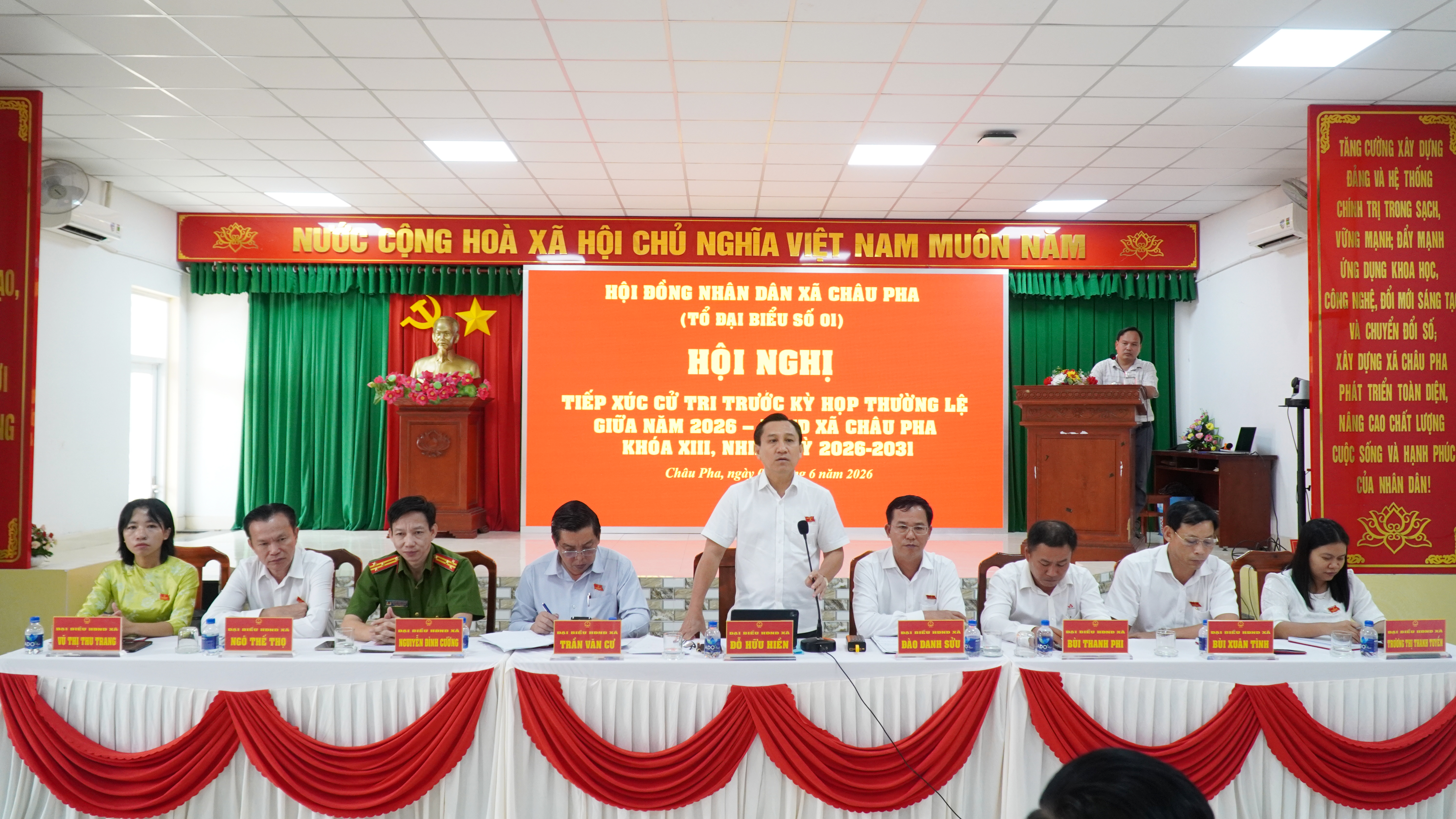 ĐẠI BIỂU HỘI ĐỒNG NHÂN DÂN XÃ CHÂU PHA TIẾP XÚC CỬ TRI TRƯỚC KỲ HỌP THƯỜNG LỆ GIỮA NĂM 2026