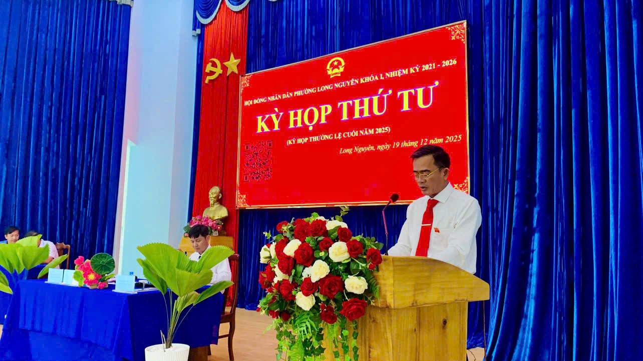 HĐND phường Long Nguyên Kỳ họp thứ Tư (Thường lệ cuối năm 2025), thông qua nhiều nghị quyết quan trọng