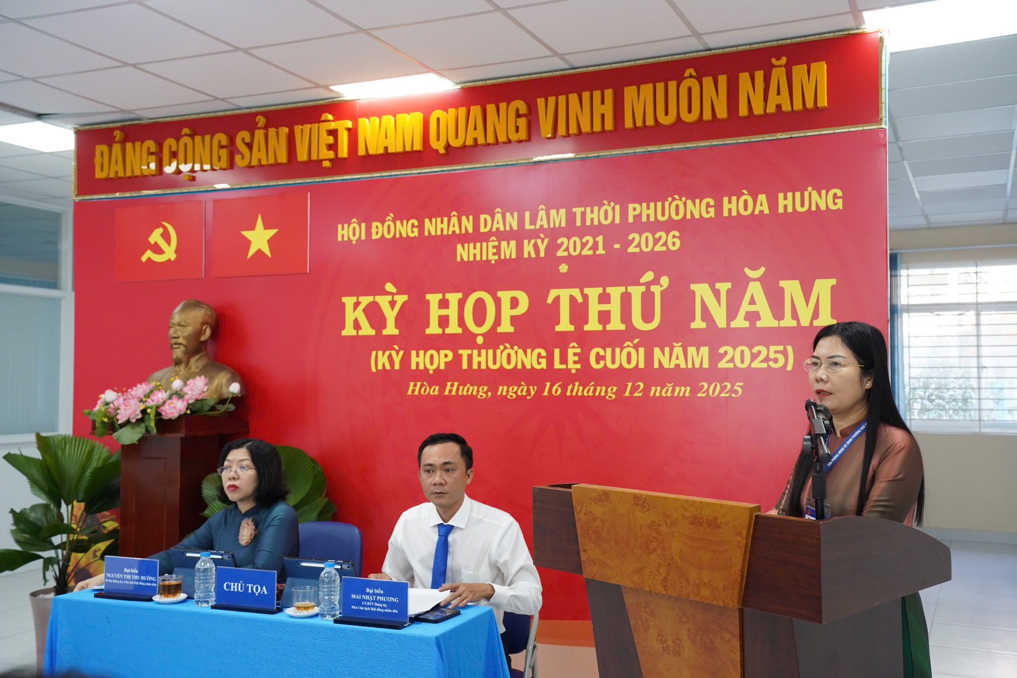 Kỳ họp thứ Năm HĐND lâm thời phường Hòa Hưng, nhiệm kỳ 2021 - 2026