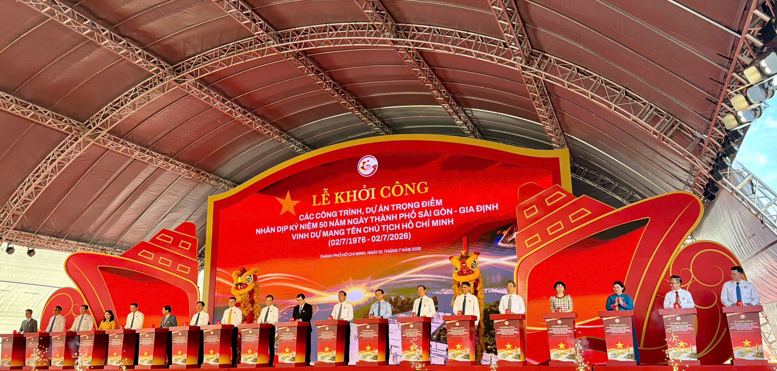 TP.HCM khởi công đồng loạt 8 dự án trọng điểm chào mừng 50 năm Thành phố vinh dự mang tên Chủ tịch Hồ Chí Minh