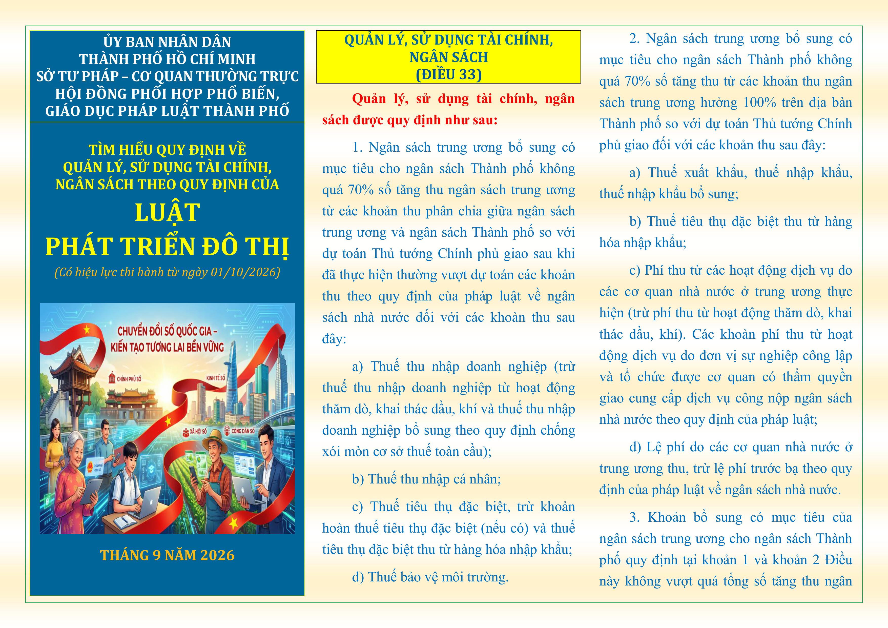 TÌM HIỂU QUY ĐỊNH VỀ QUẢN LÝ, SỬ DỤNG TÀI CHÍNH, NGÂN SÁCH THEO QUY ĐỊNH CỦA LUẬT PHÁT TRIỂN ĐÔ THỊ
