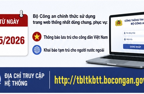 Từ 21/5, khai báo lưu trú, tạm trú thực hiện trên nền tảng mới