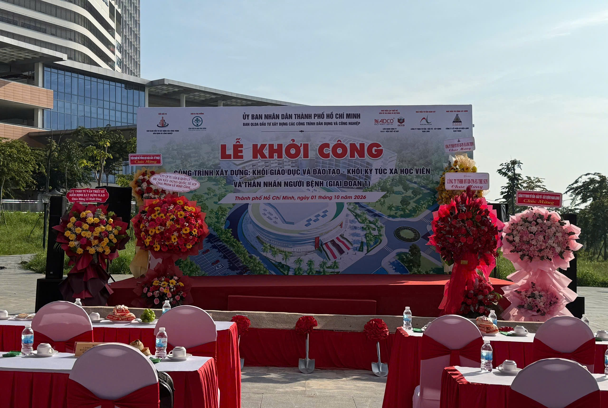 Khởi công dự án Khối Giáo dục và Đào tạo, ký túc xá học viên và thân nhân người bệnh (Giai đoạn 1) thuộc cụm Bệnh viện đa khoa 1.500 giường