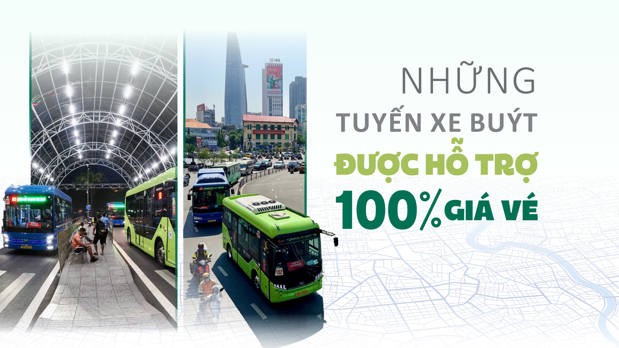 Những tuyến xe buýt được hỗ trợ 100% giá vé