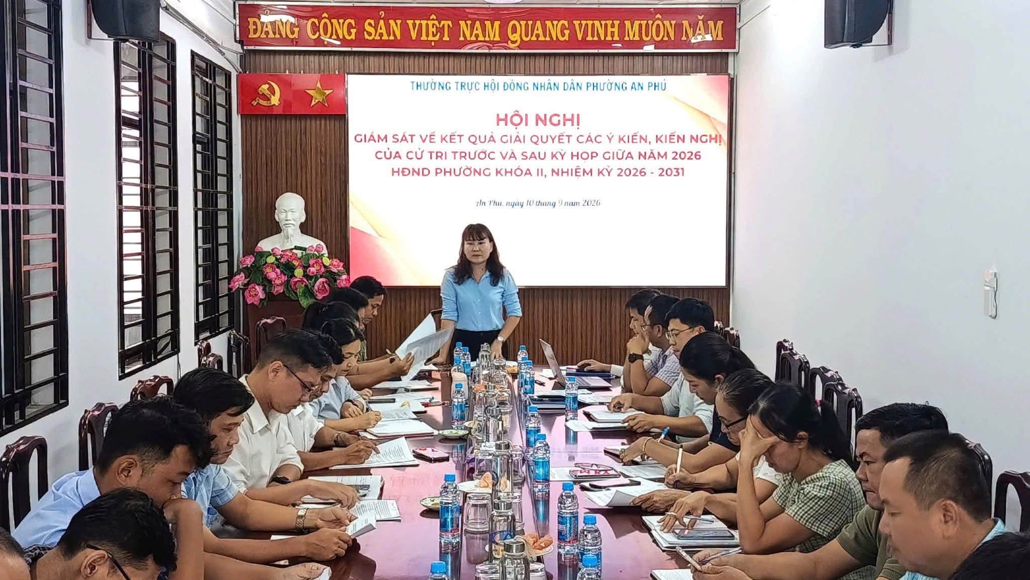 PHƯỜNG AN PHÚ: THƯỜNG TRỰC HĐND PHƯỜNG GIÁM SÁT KẾT QUẢ GIẢI QUYẾT Ý KIẾN, KIẾN NGHỊ CỦA CỬ TRI
