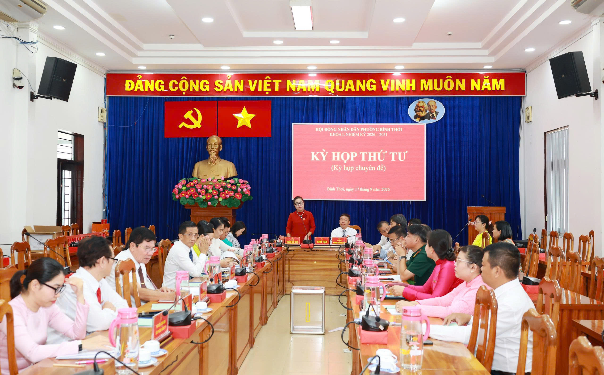 HĐND PHƯỜNG BÌNH THỚI: TỔ CHỨC KỲ HỌP THỨ TƯ (KỲ HỌP CHUYÊN ĐỀ) HỘI ĐỒNG NHÂN DÂN PHƯỜNG KHÓA I, NHIỆM KỲ 2026 - 2031