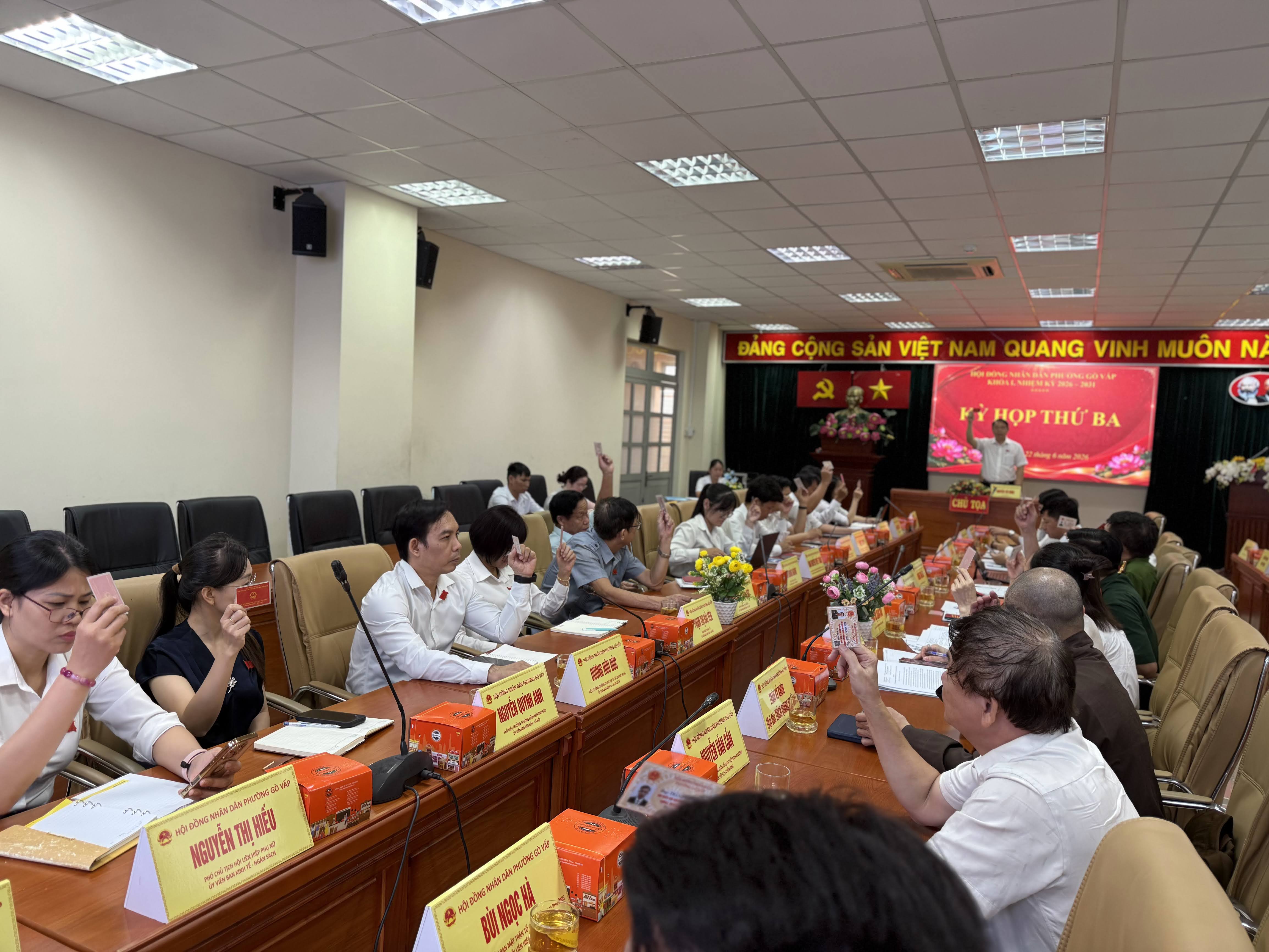 PHƯỜNG GÒ VẤP TỔ CHỨC THÀNH CÔNG KỲ HỌP THỨ BA  HĐND PHƯỜNG KHÓA I, NHIỆM KỲ 2026 - 2031
