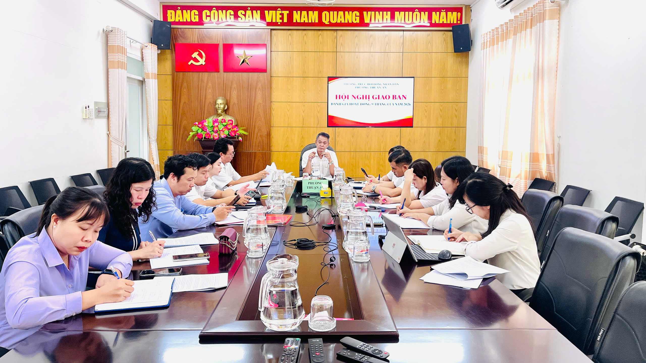 THƯỜNG TRỰC HĐND PHƯỜNG THUẬN AN TỔ CHỨC HỘI NGHỊ GIAO BAN ĐÁNH GIÁ HOẠT ĐỘNG 9 THÁNG CỦA NĂM 2026