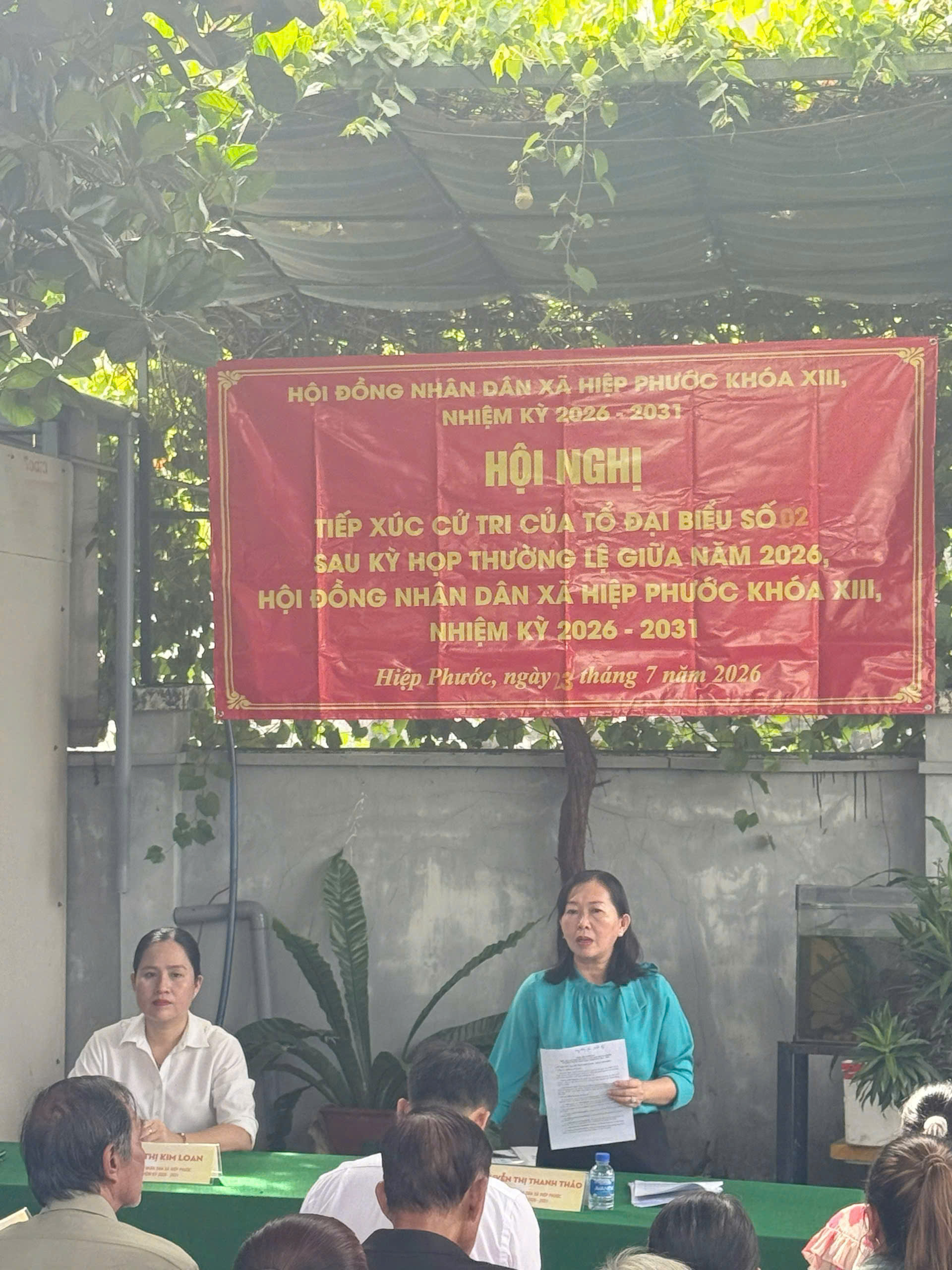 TỔ ĐẠI BIỂU SỐ 02 HỘI ĐỒNG NHÂN DÂN XÃ HIỆP PHƯỚC TIẾP XÚC CỬ TRI SAU KỲ HỌP THỨ BA (KỲ HỌP THƯỜNG LỆ GIỮA NĂM 2026) HỘI ĐỒNG NHÂN DÂN XÃ KHÓA XIII, NHIỆM KỲ 2026-2031
